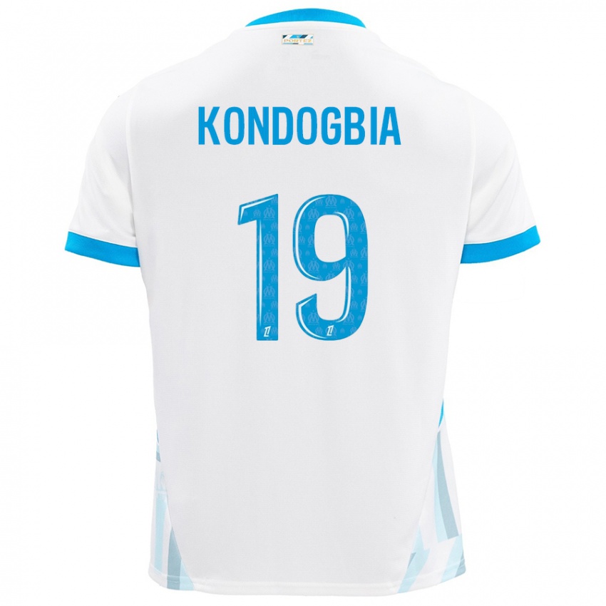 Criança Camisola Geoffrey Kondogbia #19 Céu Branco Azul Principal 2024/25 Camisa