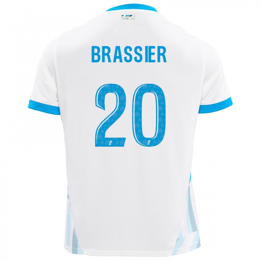 Criança Camisola Lilian Brassier #20 Céu Branco Azul Principal 2024/25 Camisa