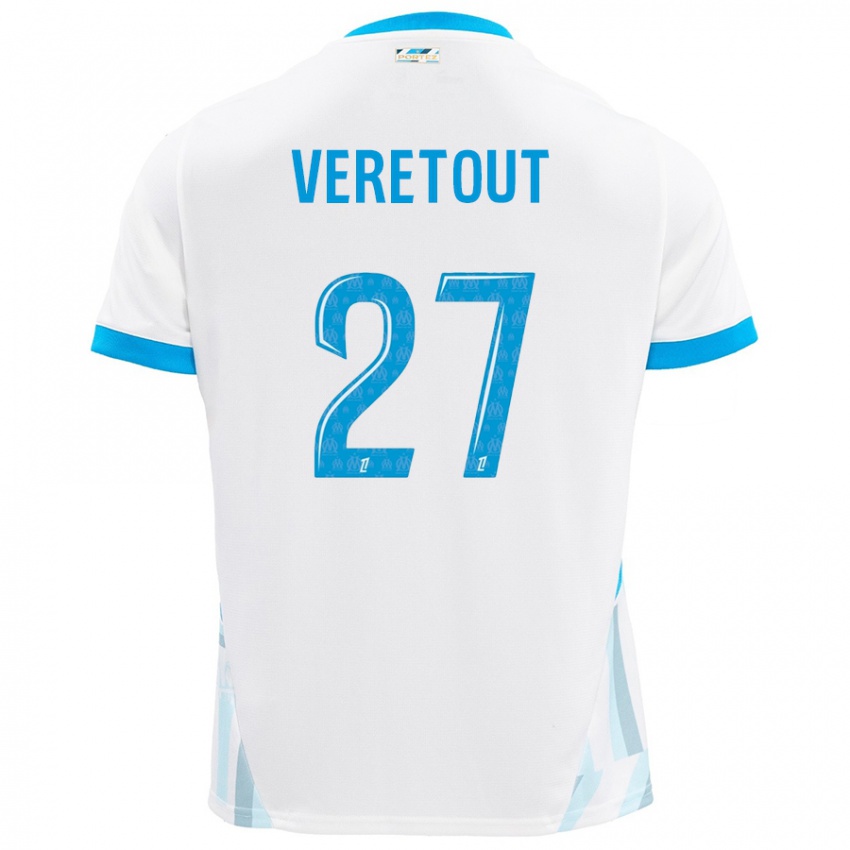 Criança Camisola Jordan Veretout #27 Céu Branco Azul Principal 2024/25 Camisa