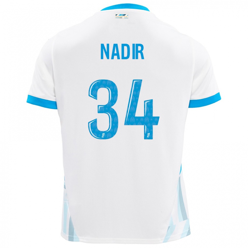 Criança Camisola Bilal Nadir #34 Céu Branco Azul Principal 2024/25 Camisa