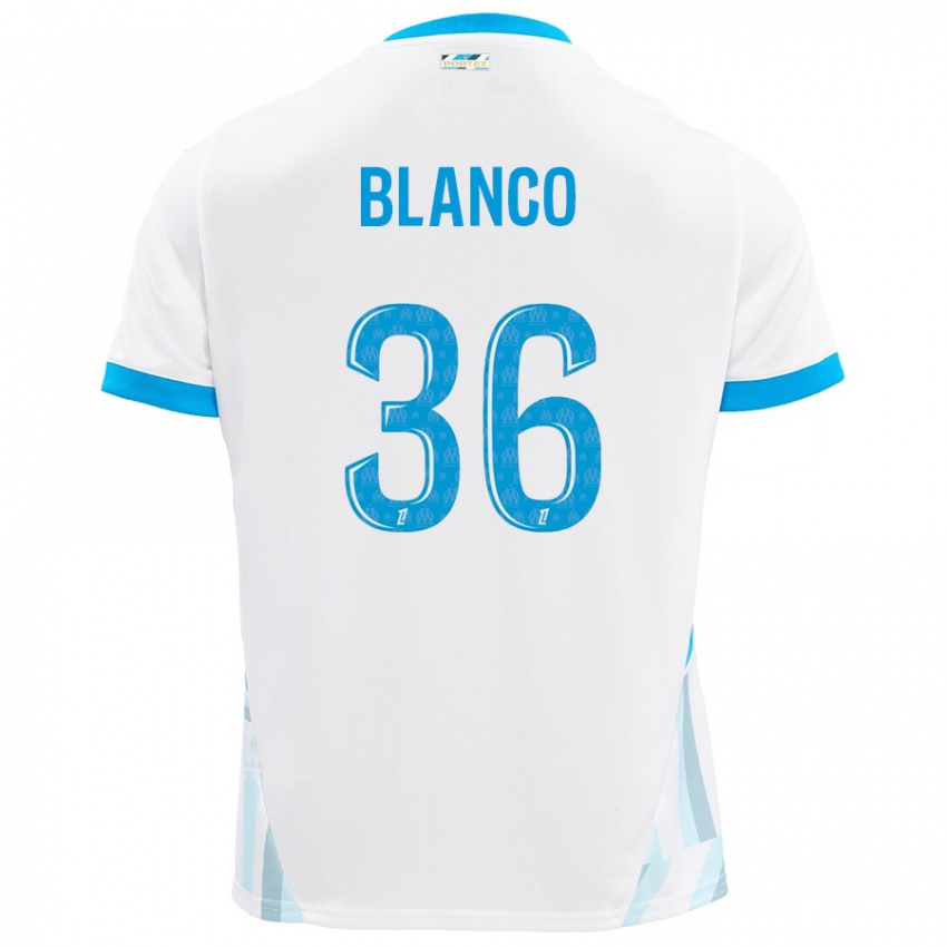 Criança Camisola Ruben Blanco #36 Céu Branco Azul Principal 2024/25 Camisa