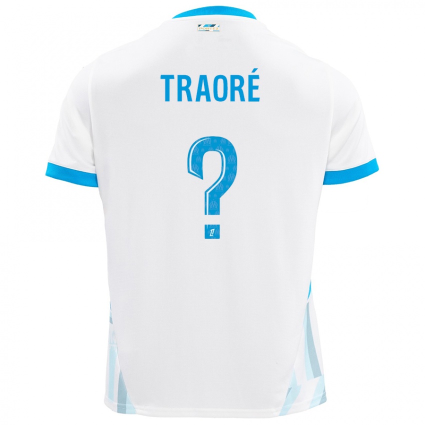 Criança Camisola Soumaïla Traoré #0 Céu Branco Azul Principal 2024/25 Camisa