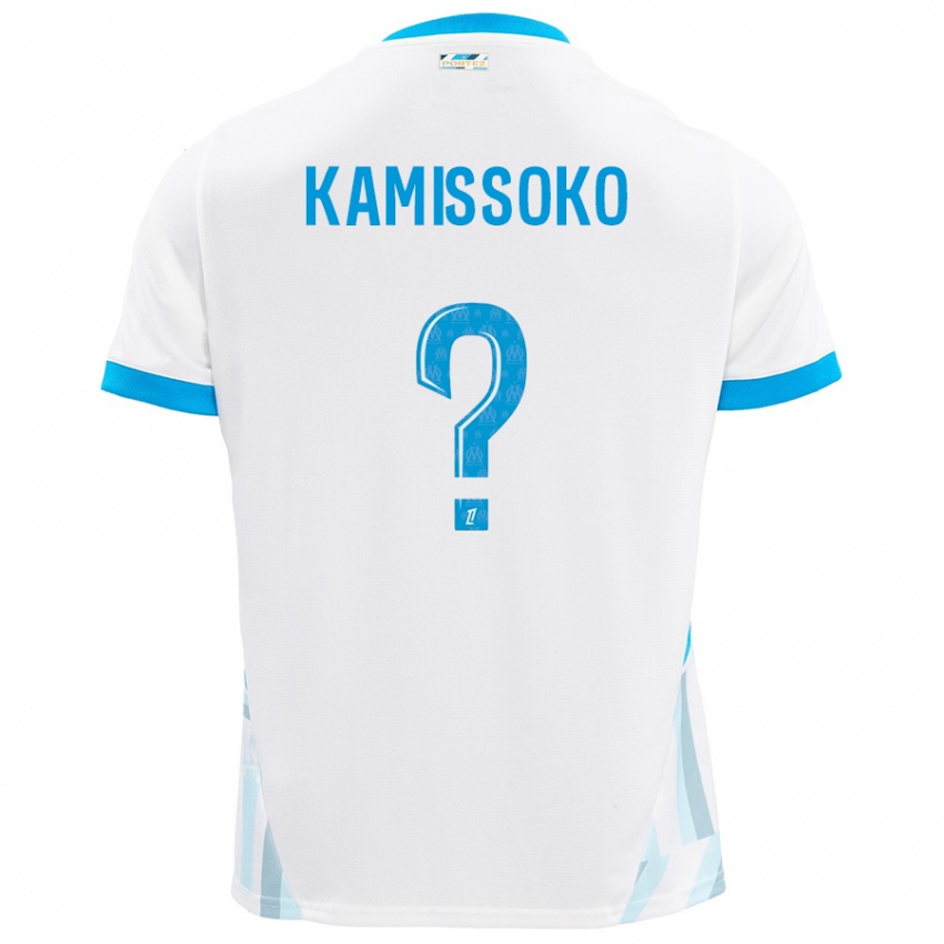 Criança Camisola Nouhoum Kamissoko #0 Céu Branco Azul Principal 2024/25 Camisa