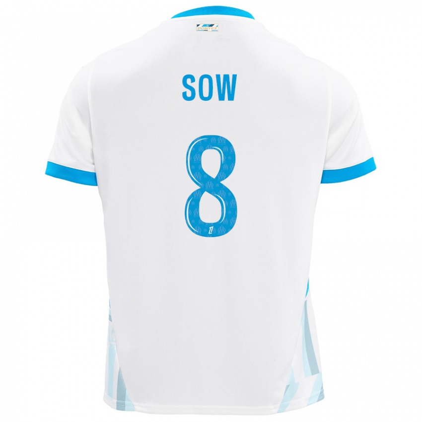 Criança Camisola Mbayang Sow #8 Céu Branco Azul Principal 2024/25 Camisa