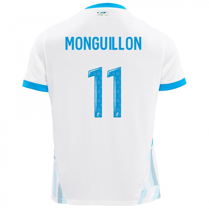 Criança Camisola Coralie Monguillon #11 Céu Branco Azul Principal 2024/25 Camisa