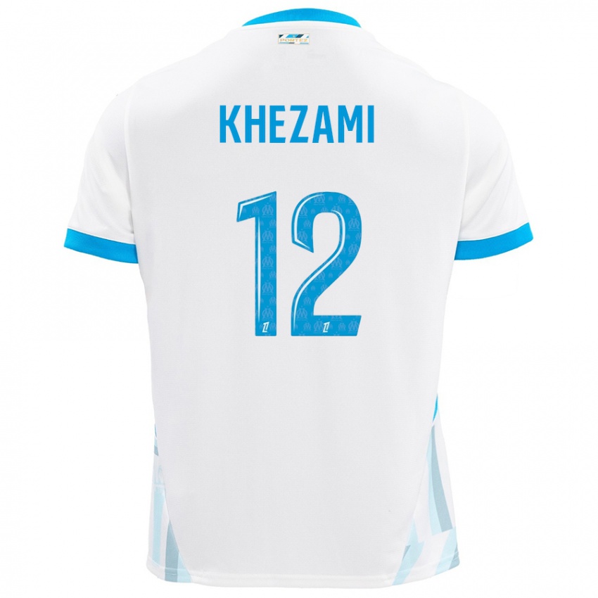 Criança Camisola Roselène Khezami #12 Céu Branco Azul Principal 2024/25 Camisa