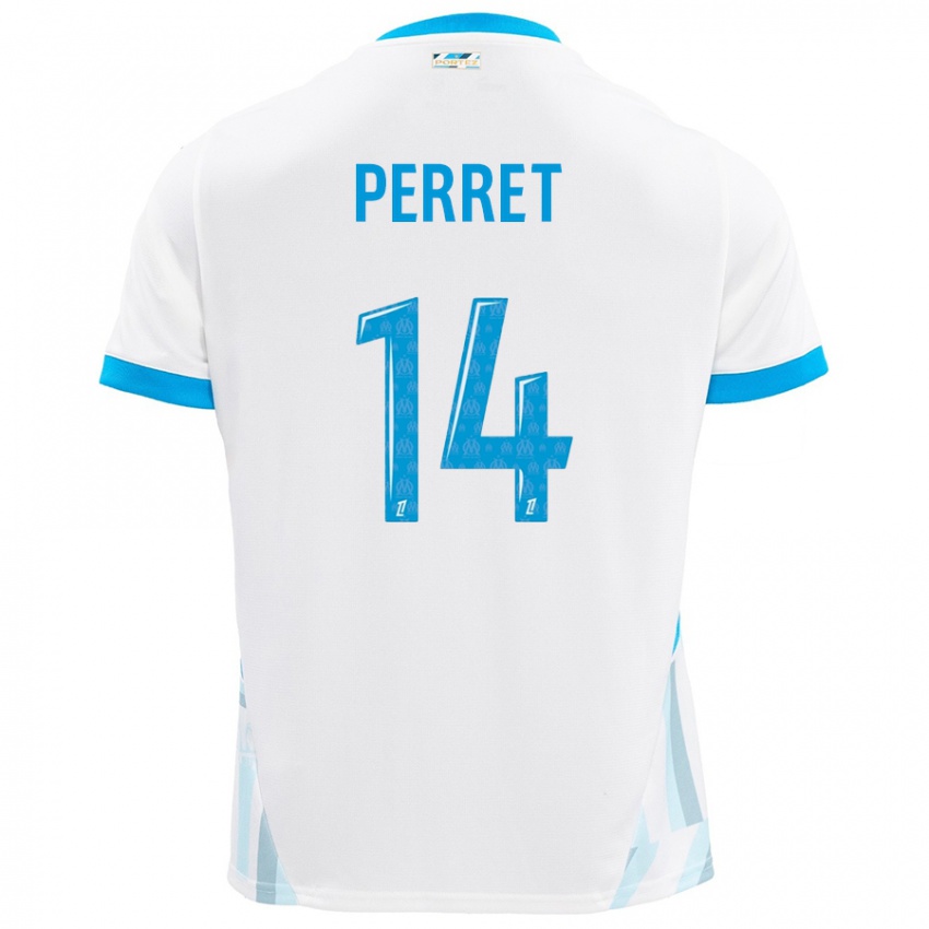 Criança Camisola Jenny Perret #14 Céu Branco Azul Principal 2024/25 Camisa