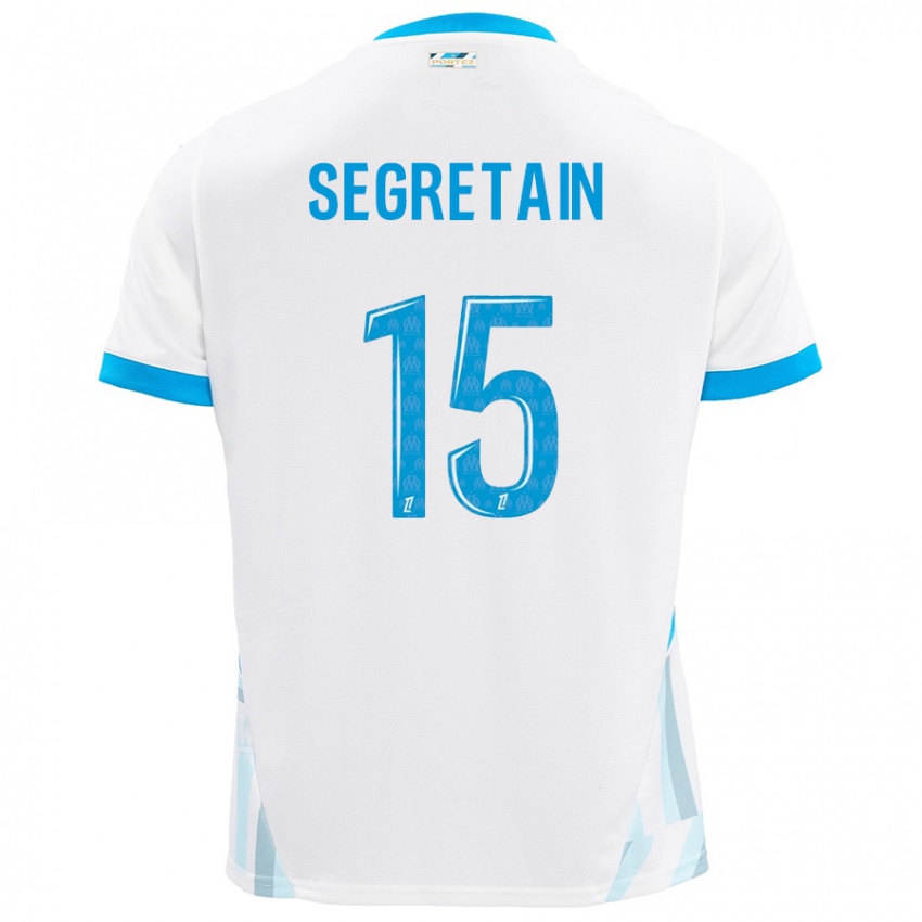 Criança Camisola Julie Ségrétain #15 Céu Branco Azul Principal 2024/25 Camisa