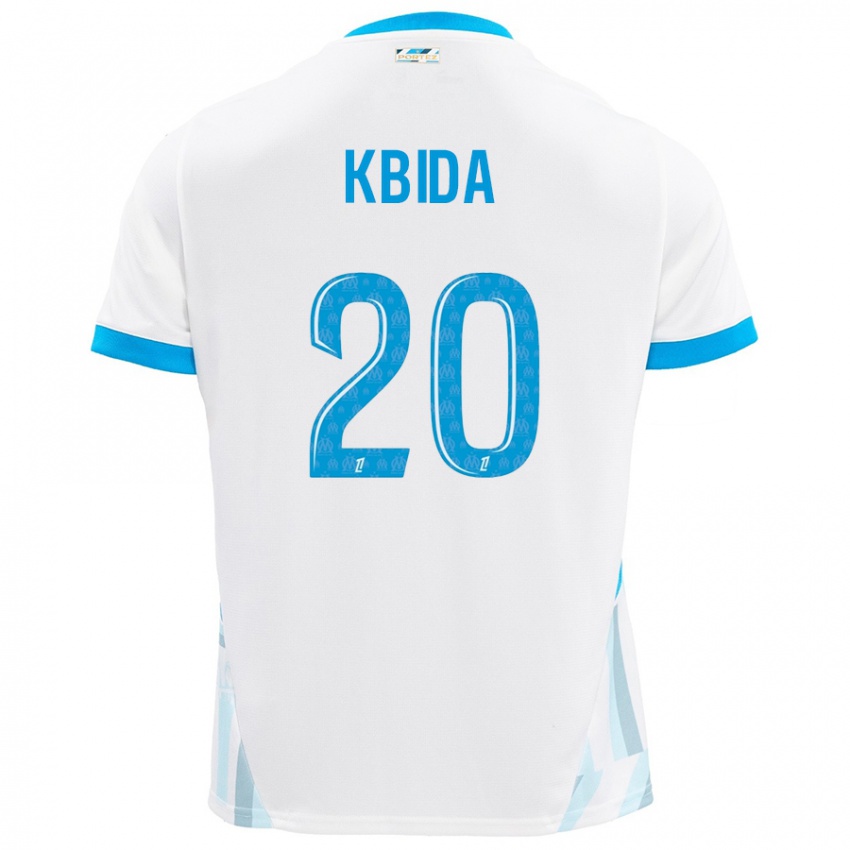 Criança Camisola Inès Kbida #20 Céu Branco Azul Principal 2024/25 Camisa