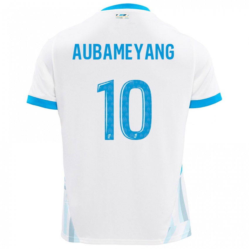 Criança Camisola Pierre-Emerick Aubameyang #10 Céu Branco Azul Principal 2024/25 Camisa