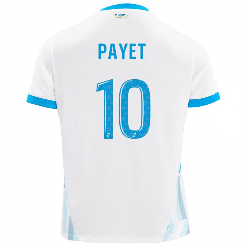 Criança Camisola Dimitri Payet #10 Céu Branco Azul Principal 2024/25 Camisa