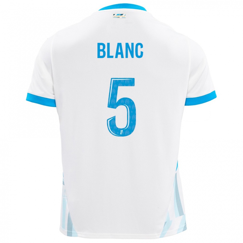 Criança Camisola Amandine Blanc #5 Céu Branco Azul Principal 2024/25 Camisa