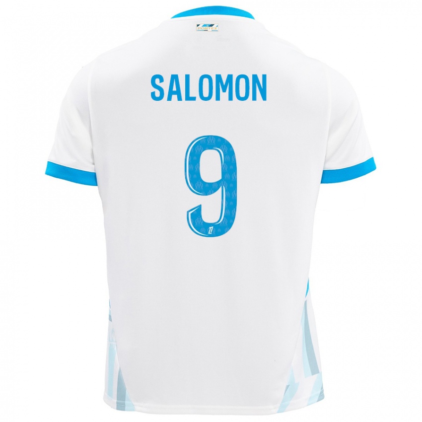 Criança Camisola Maeva Salomon #9 Céu Branco Azul Principal 2024/25 Camisa