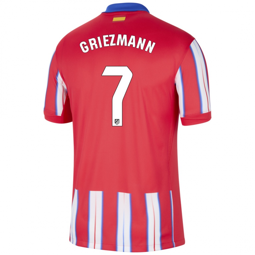 Criança Camisola Antoine Griezmann #7 Azul Vermelho Branco Principal 2024/25 Camisa