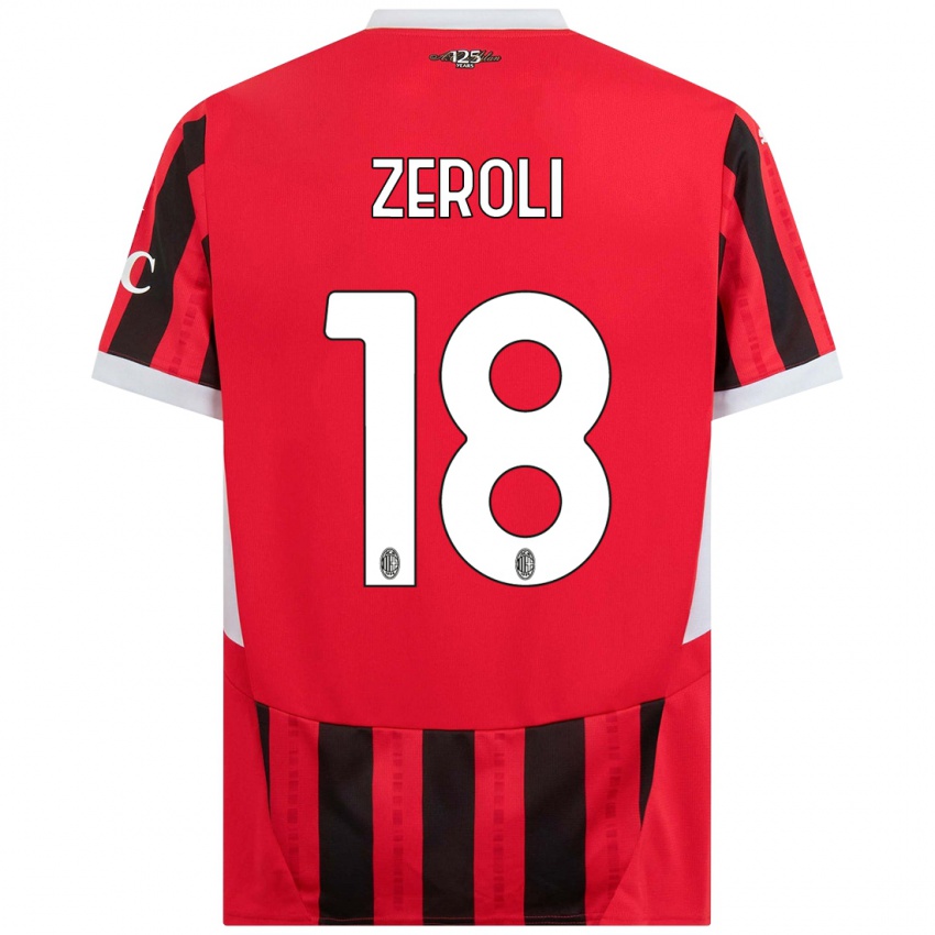 Criança Camisola Kevin Zeroli #18 Vermelho Preto Principal 2024/25 Camisa