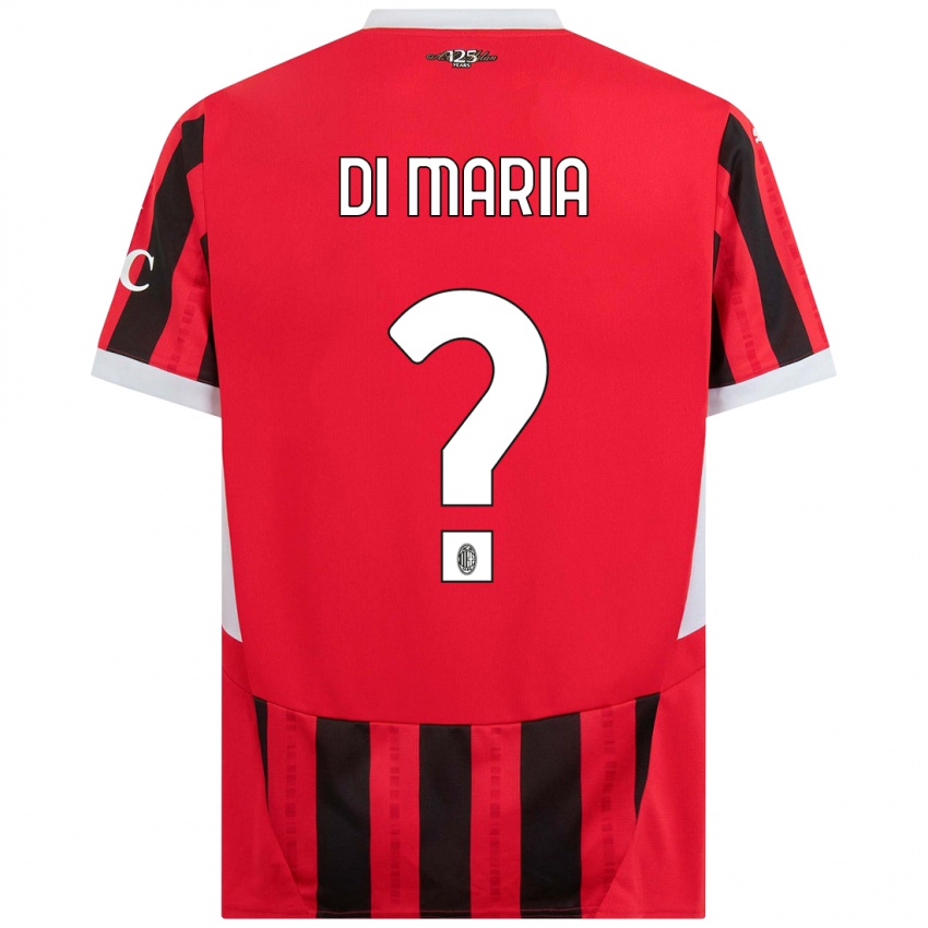 Criança Camisola Alessandro Di Maria #0 Vermelho Preto Principal 2024/25 Camisa