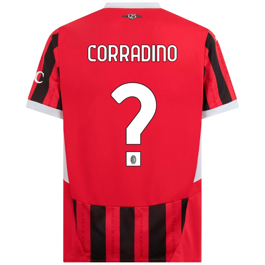 Criança Camisola Riccardo Corradino #0 Vermelho Preto Principal 2024/25 Camisa