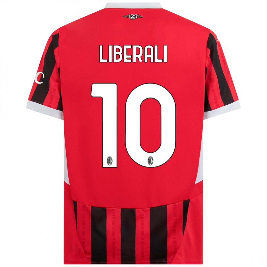 Criança Camisola Mattia Liberali #10 Vermelho Preto Principal 2024/25 Camisa