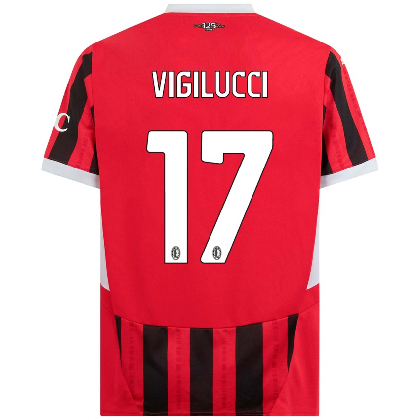 Criança Camisola Valery Vigilucci #17 Vermelho Preto Principal 2024/25 Camisa