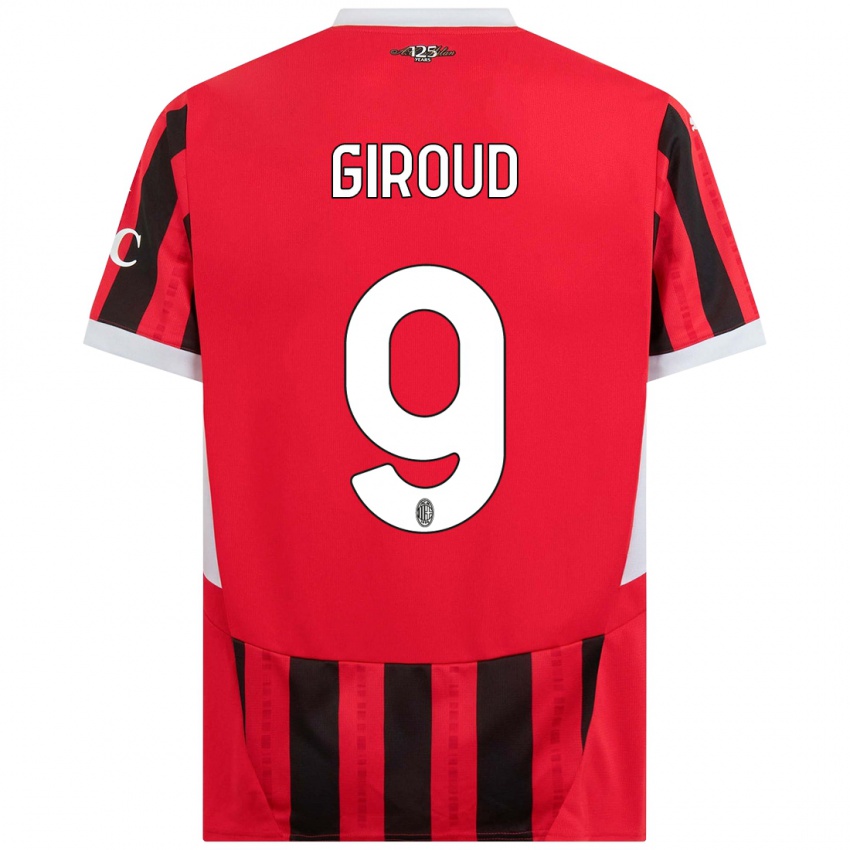 Criança Camisola Olivier Giroud #9 Vermelho Preto Principal 2024/25 Camisa