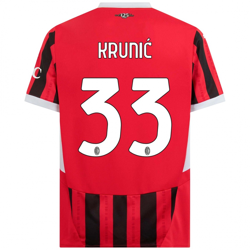 Criança Camisola Rade Krunic #33 Vermelho Preto Principal 2024/25 Camisa