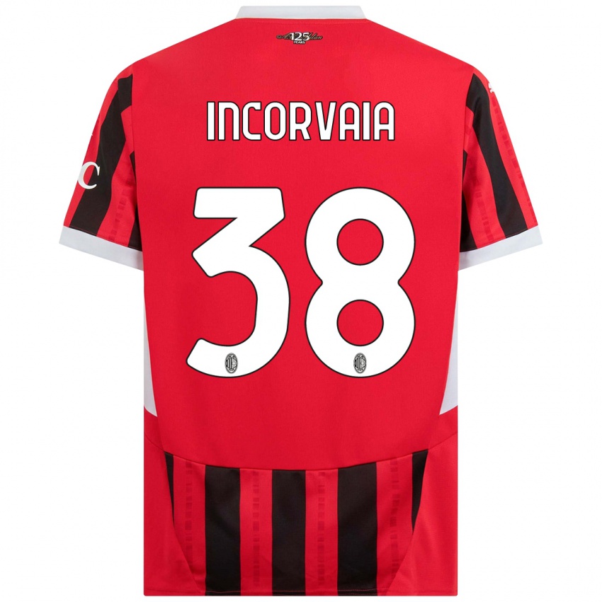 Criança Camisola Giovanni Incorvaia #38 Vermelho Preto Principal 2024/25 Camisa