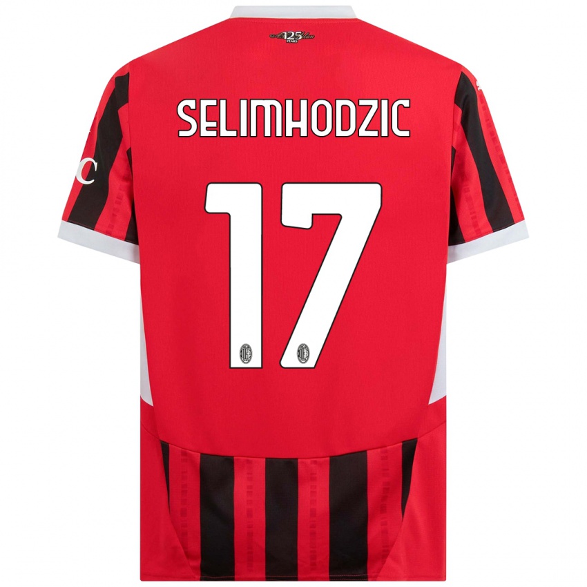 Criança Camisola Noa Selimhodzic #17 Vermelho Preto Principal 2024/25 Camisa