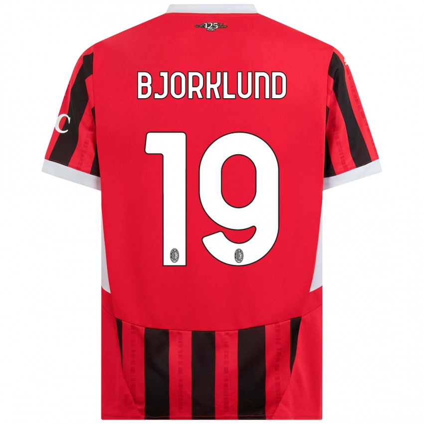 Criança Camisola Lukas Bjorklund #19 Vermelho Preto Principal 2024/25 Camisa