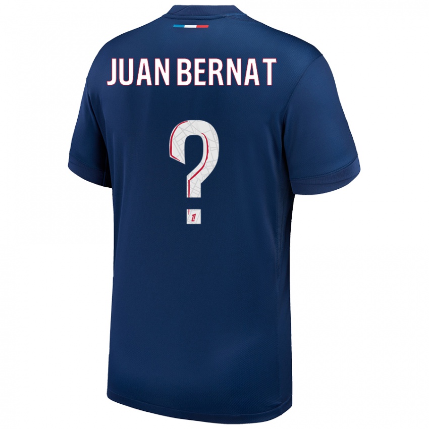 Criança Camisola Juan Bernat #0 Azul Marinho Branco Principal 2024/25 Camisa