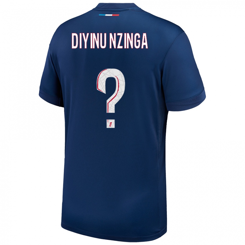 Criança Camisola Vainqueur Diyinu Nzinga #0 Azul Marinho Branco Principal 2024/25 Camisa