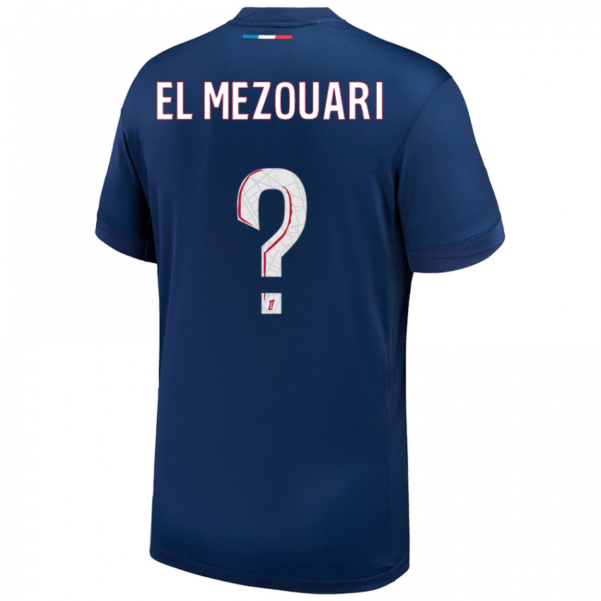 Criança Camisola Salah-Dine El Mezouari #0 Azul Marinho Branco Principal 2024/25 Camisa