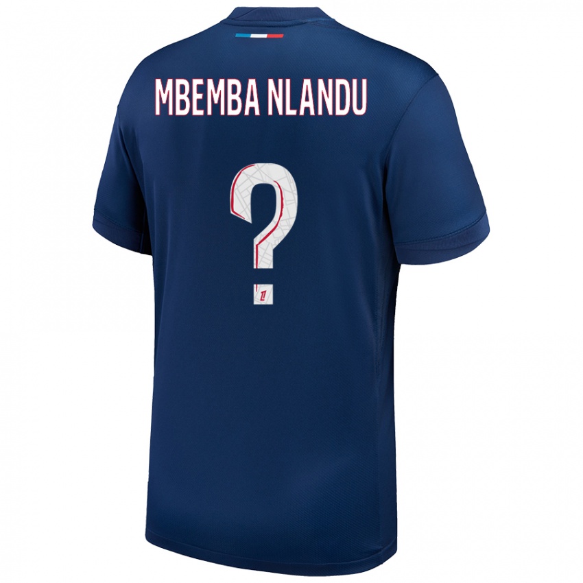 Criança Camisola Emmanuel Mbemba Nlandu #0 Azul Marinho Branco Principal 2024/25 Camisa