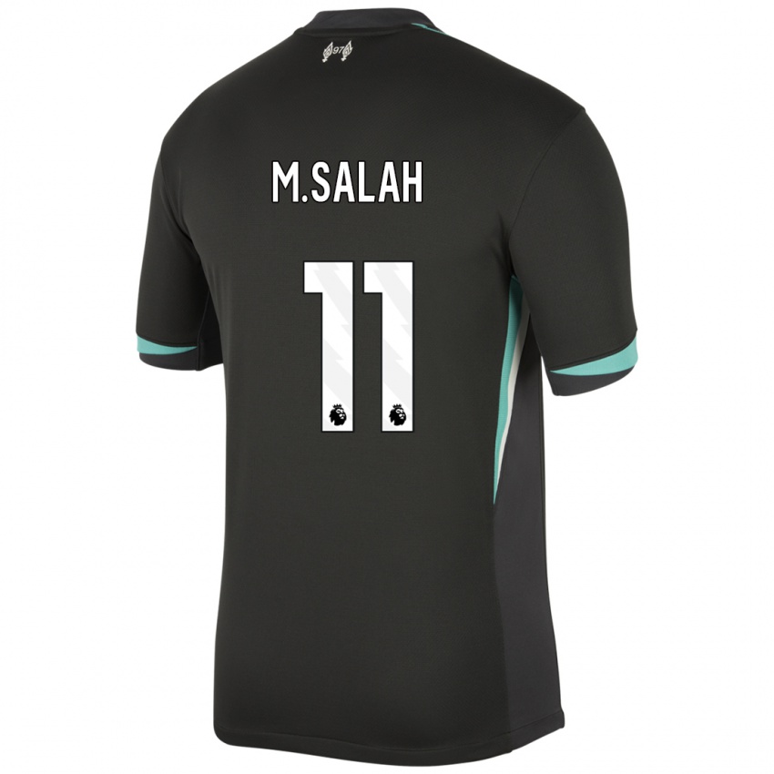 Criança Camisola Mohamed Salah #11 Preto Antracite Branco Alternativa 2024/25 Camisa