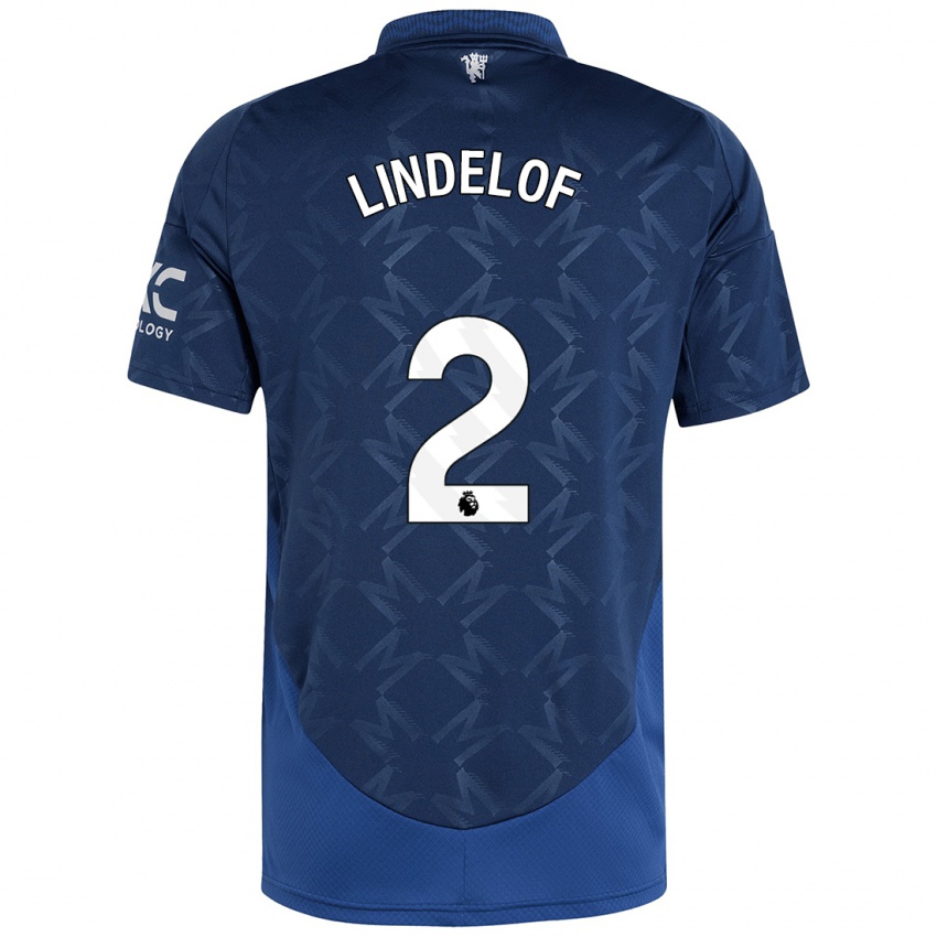 Criança Camisola Victor Lindelof #2 Índigo Alternativa 2024/25 Camisa