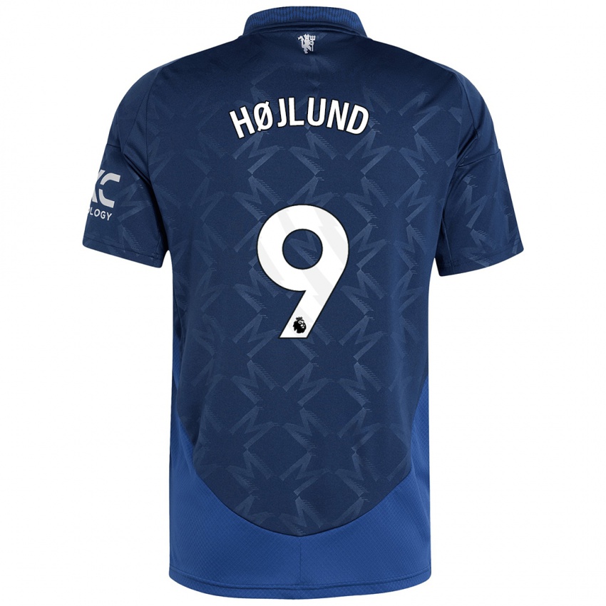 Criança Camisola Rasmus Højlund #9 Índigo Alternativa 2024/25 Camisa