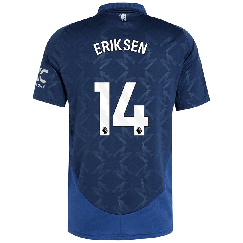 Criança Camisola Christian Eriksen #14 Índigo Alternativa 2024/25 Camisa