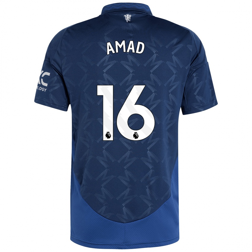 Criança Camisola Amad Diallo #16 Índigo Alternativa 2024/25 Camisa