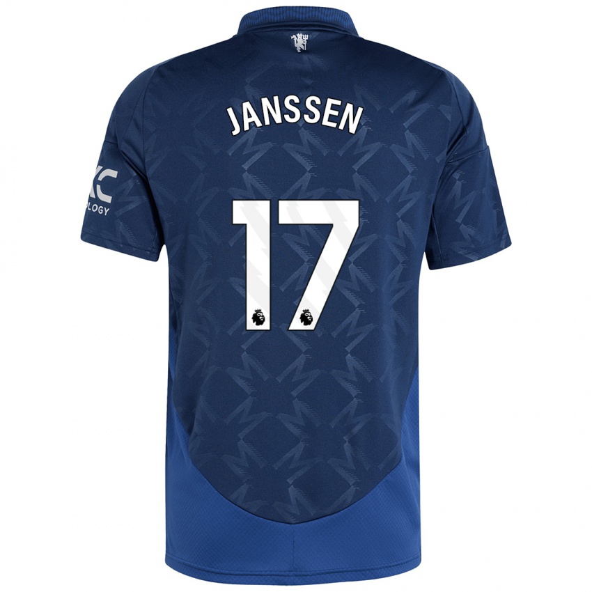 Criança Camisola Dominique Janssen #17 Índigo Alternativa 2024/25 Camisa