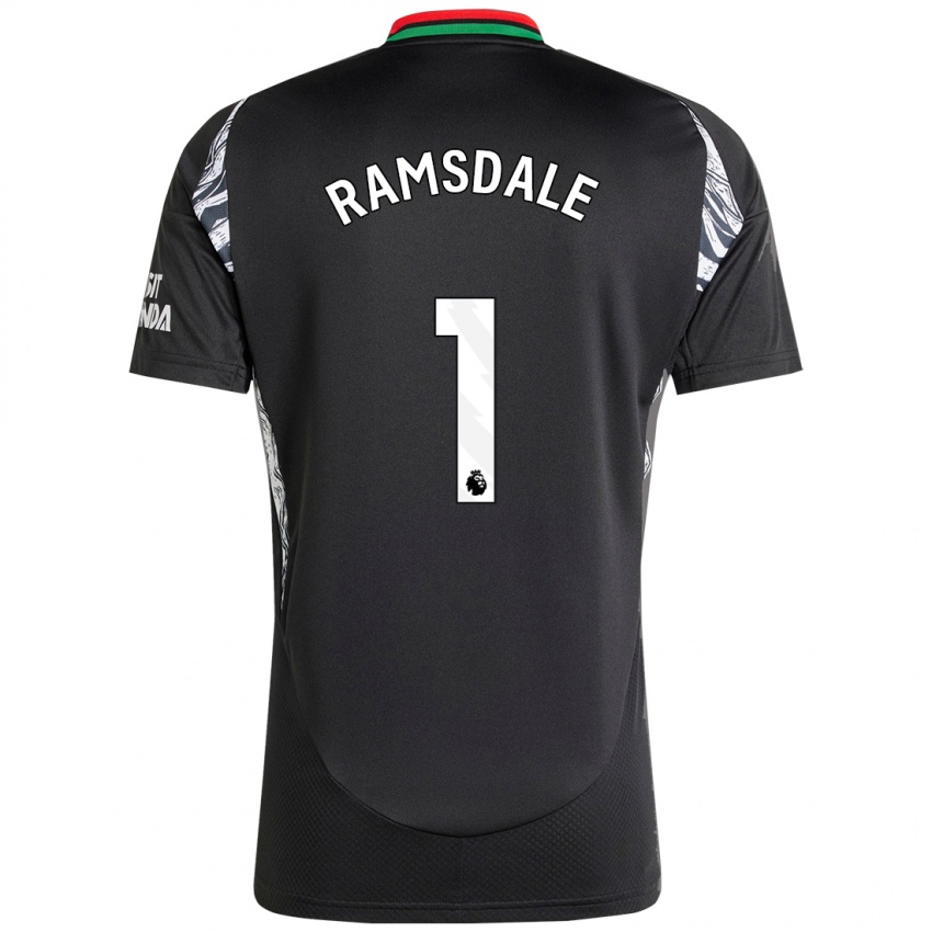 Criança Camisola Aaron Ramsdale #1 Preto Alternativa 2024/25 Camisa