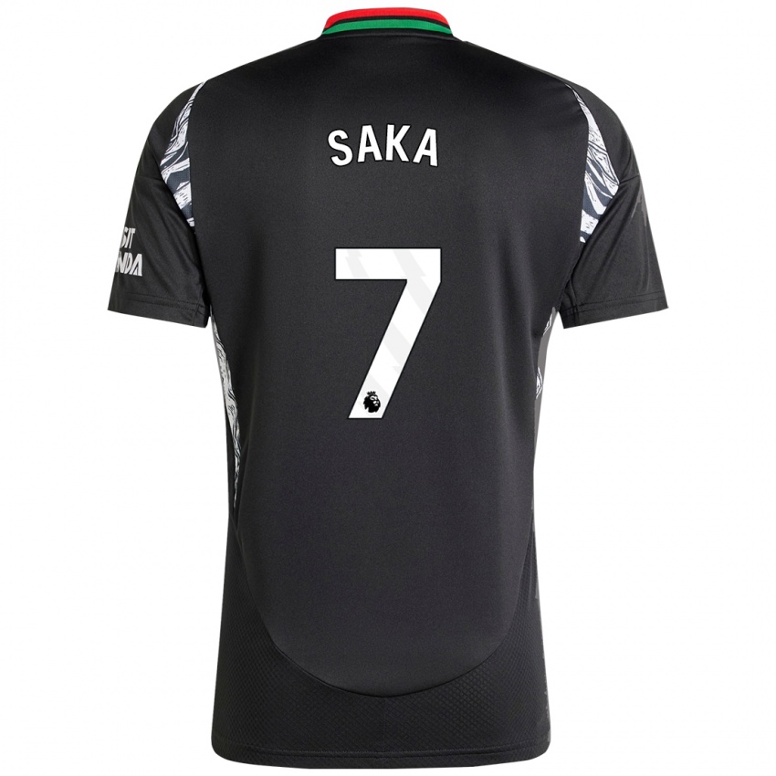 Criança Camisola Bukayo Saka #7 Preto Alternativa 2024/25 Camisa