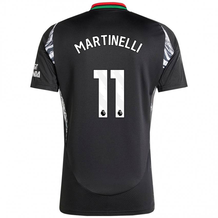 Criança Camisola Gabriel Martinelli #11 Preto Alternativa 2024/25 Camisa