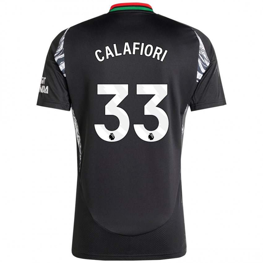 Criança Camisola Riccardo Calafiori #33 Preto Alternativa 2024/25 Camisa