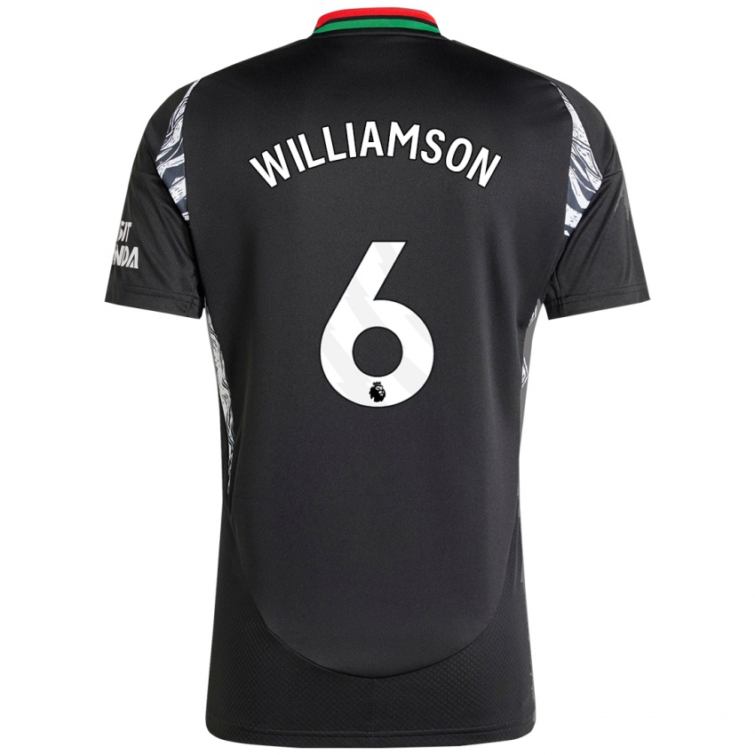 Criança Camisola Leah Williamson #6 Preto Alternativa 2024/25 Camisa