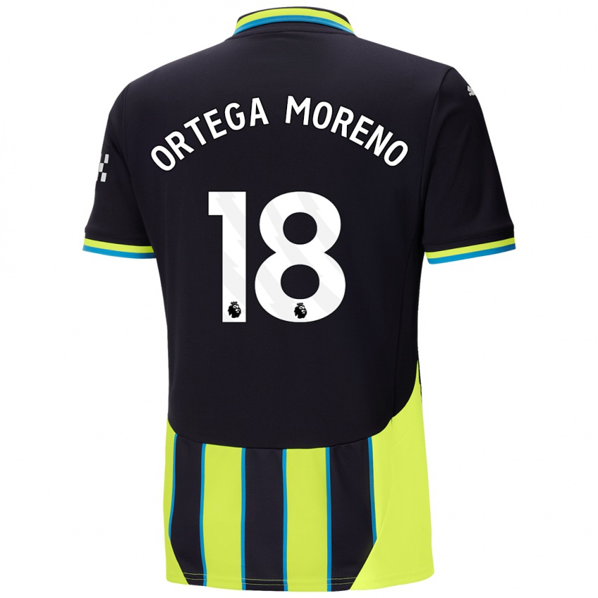 Criança Camisola Stefan Ortega Moreno #18 Azul Amarelo Alternativa 2024/25 Camisa