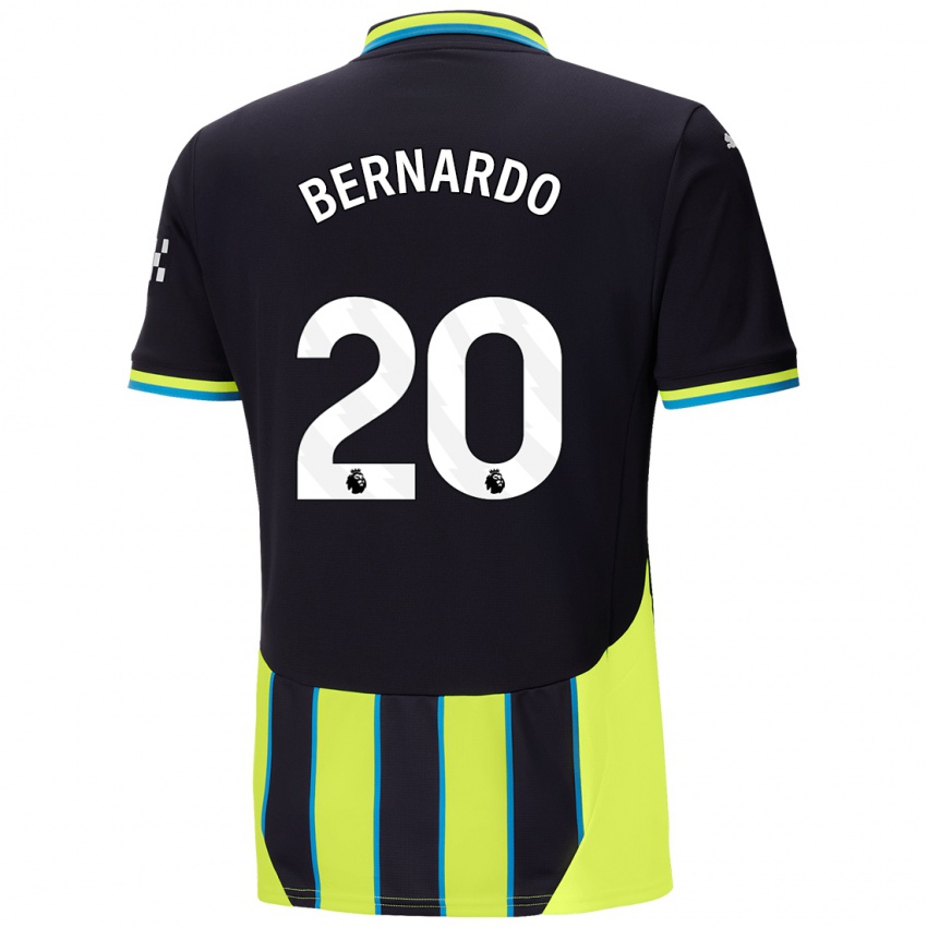 Criança Camisola Bernardo Silva #20 Azul Amarelo Alternativa 2024/25 Camisa