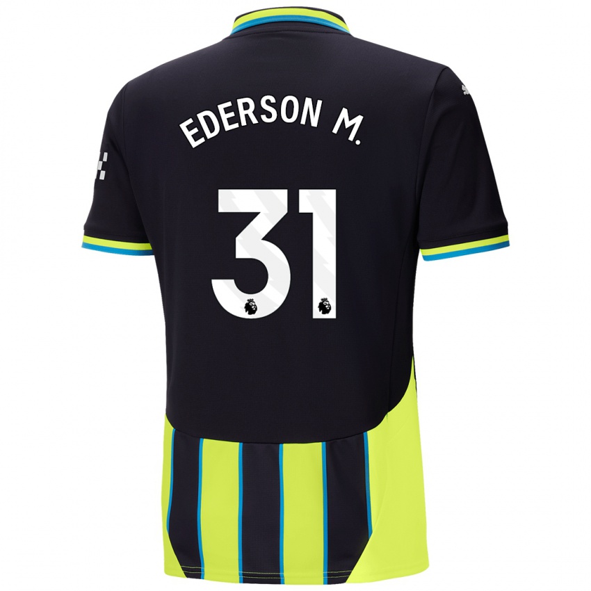 Criança Camisola Ederson Moraes #31 Azul Amarelo Alternativa 2024/25 Camisa