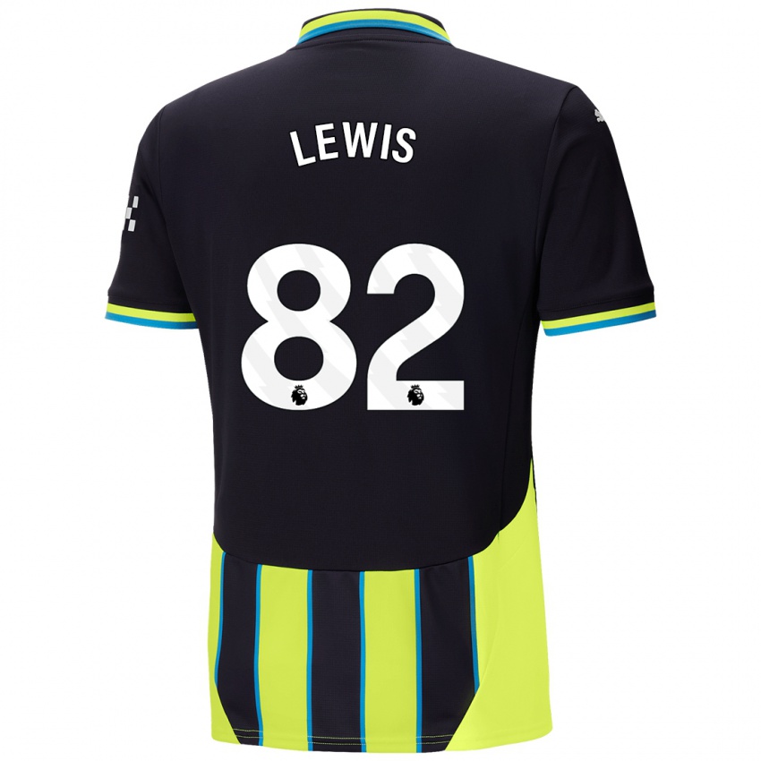 Criança Camisola Rico Lewis #82 Azul Amarelo Alternativa 2024/25 Camisa