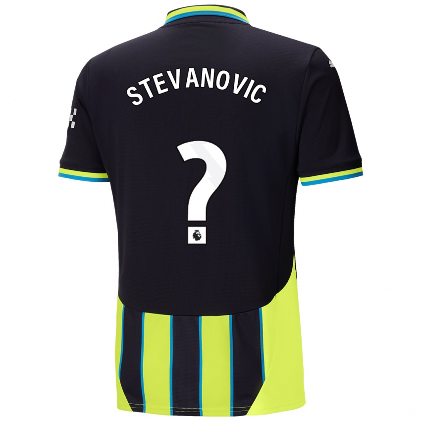 Criança Camisola Filip Stevanovic #0 Azul Amarelo Alternativa 2024/25 Camisa