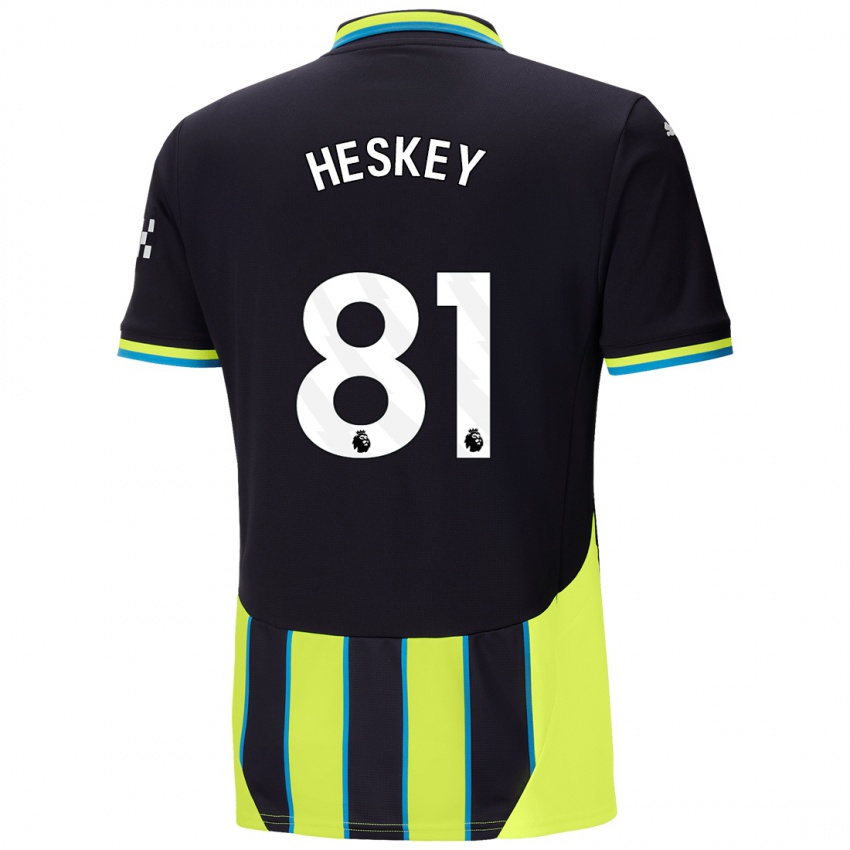 Criança Camisola Jaden Heskey #81 Azul Amarelo Alternativa 2024/25 Camisa