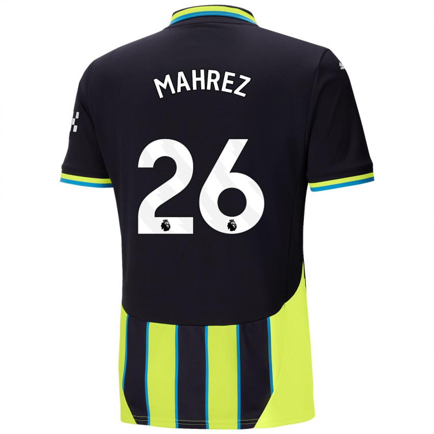 Criança Camisola Riyad Mahrez #26 Azul Amarelo Alternativa 2024/25 Camisa